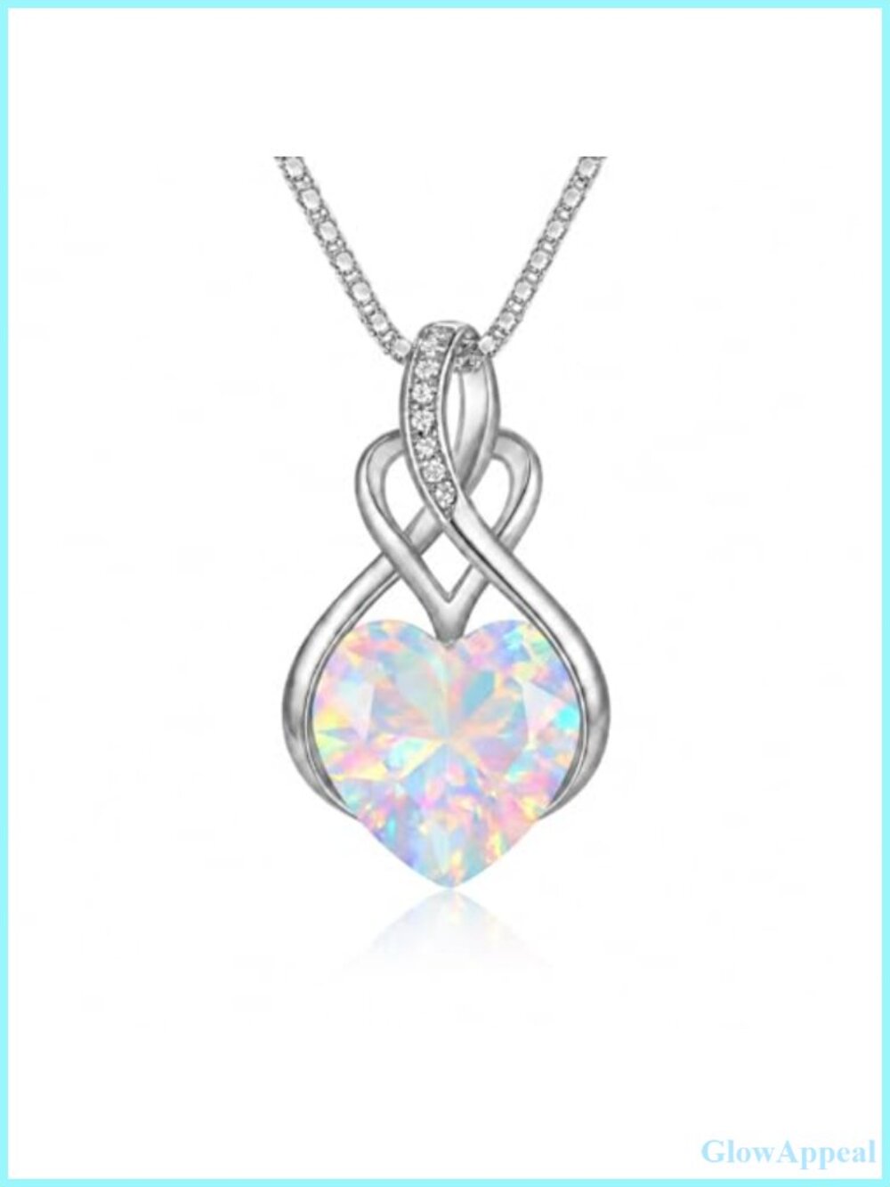 Infinity Heart Crystal Pendant Necklace Austrian Crystal Birthstone Gift for